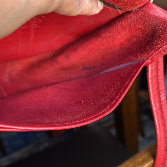 Vintage Red COACH Leather Shoulder Bag | Made in NYC - Picture 14 of 16